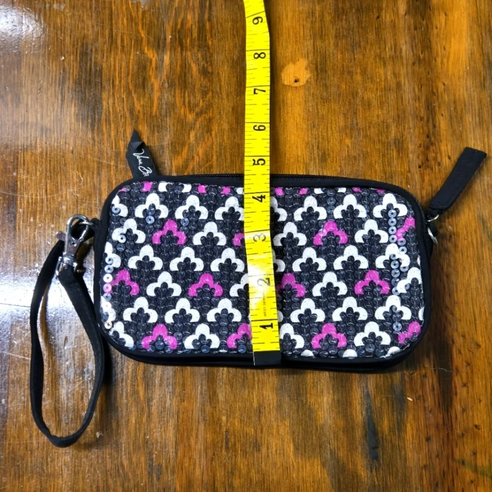 Vera Bradley Wristlet Canterberry Magenta Sequin Shimmer Retired Phone Purse